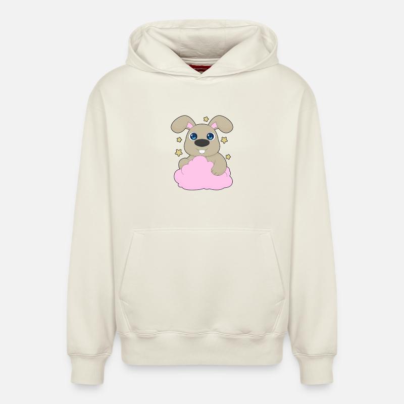 Nuages de lapin - Sweat à capuche unisexe décontracté en coton biologique – de SPREAD - blanc cassé