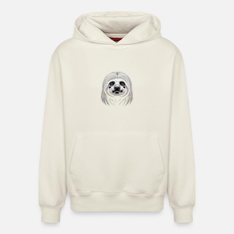 Paresse - Sweat à capuche unisexe décontracté en coton biologique – de SPREAD - blanc cassé
