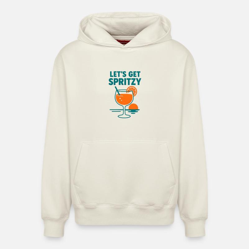 On va spritzy - Sweat à capuche unisexe décontracté en coton biologique – de SPREAD - blanc cassé