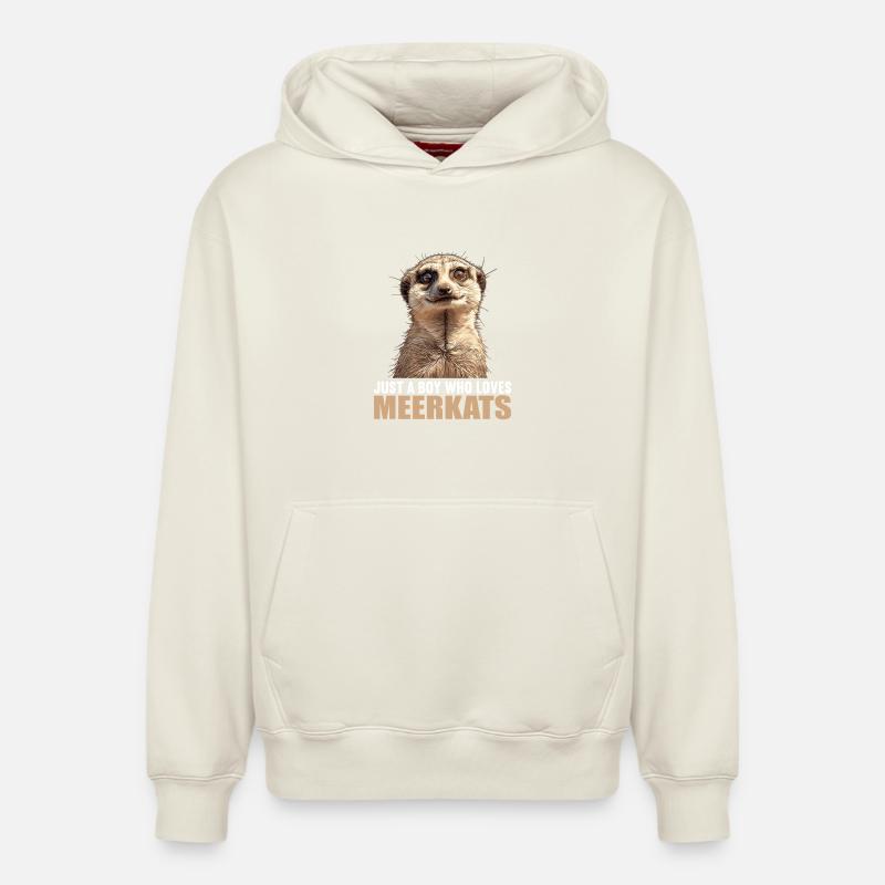 Suricate Erdmännchen - Sweat à capuche unisexe décontracté en coton biologique – de SPREAD - blanc cassé