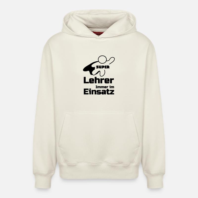 Super Lehrer Geschenk - Relaxed Unisex Organic Hoodie – von SPREAD - Naturweiß