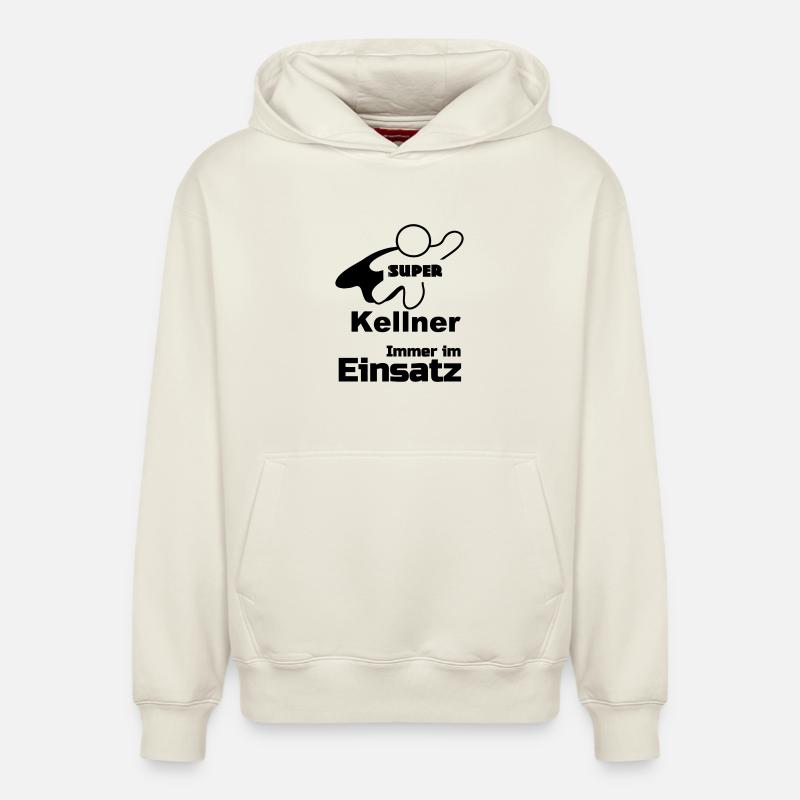 Super Kellner Geschenk - Relaxed Unisex Organic Hoodie – von SPREAD - Naturweiß