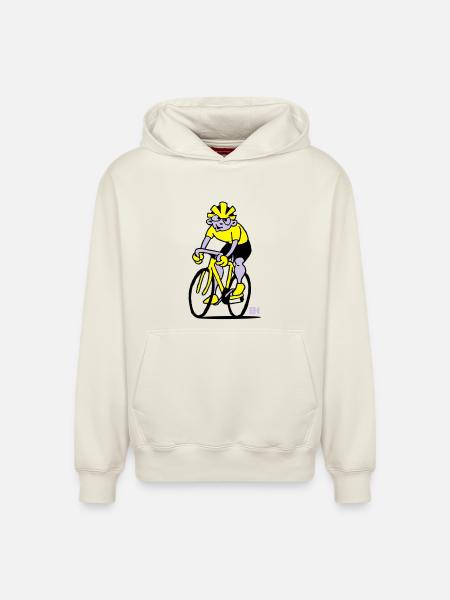 Cyclist - Cycling - Relaxed Unisex Organic Hoodie – by SPREAD - off white