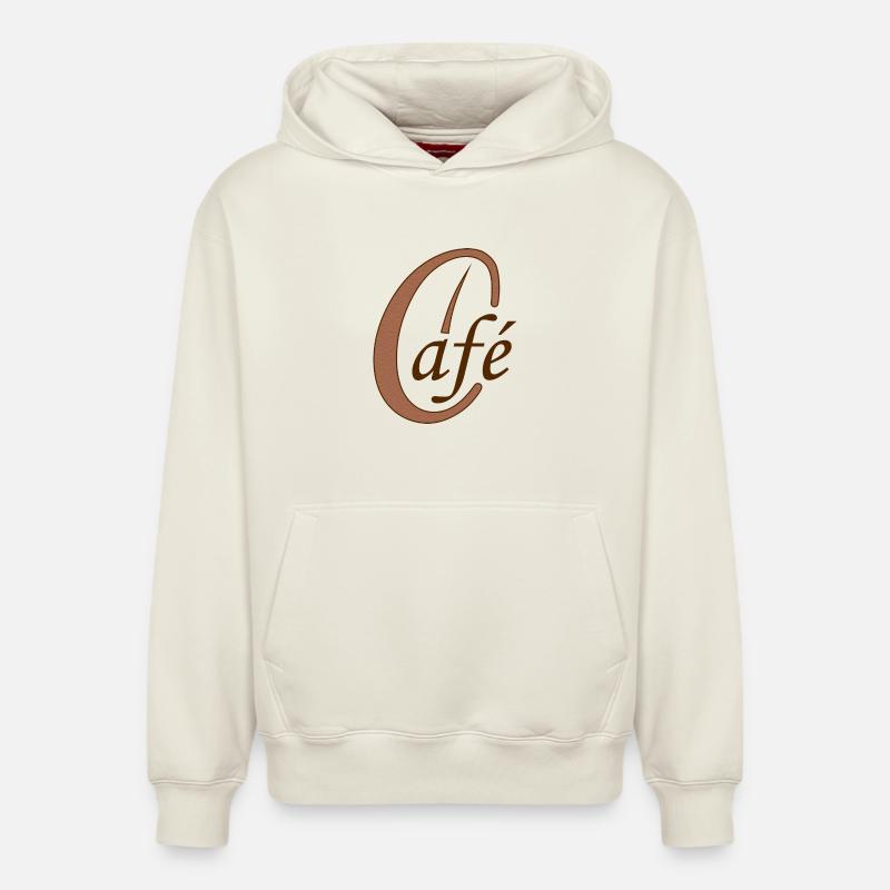 Café grain café café - Sweat à capuche unisexe décontracté en coton biologique – de SPREAD - blanc cassé