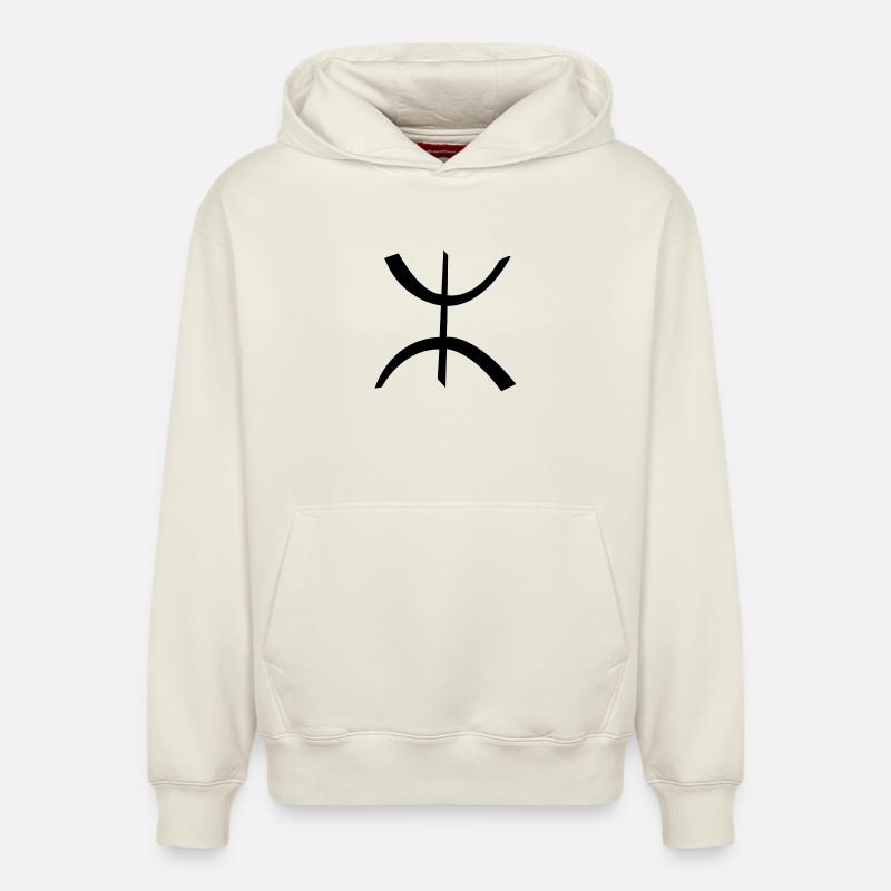 The Amazigh - Sweat à capuche unisexe décontracté en coton biologique – de SPREAD - blanc cassé