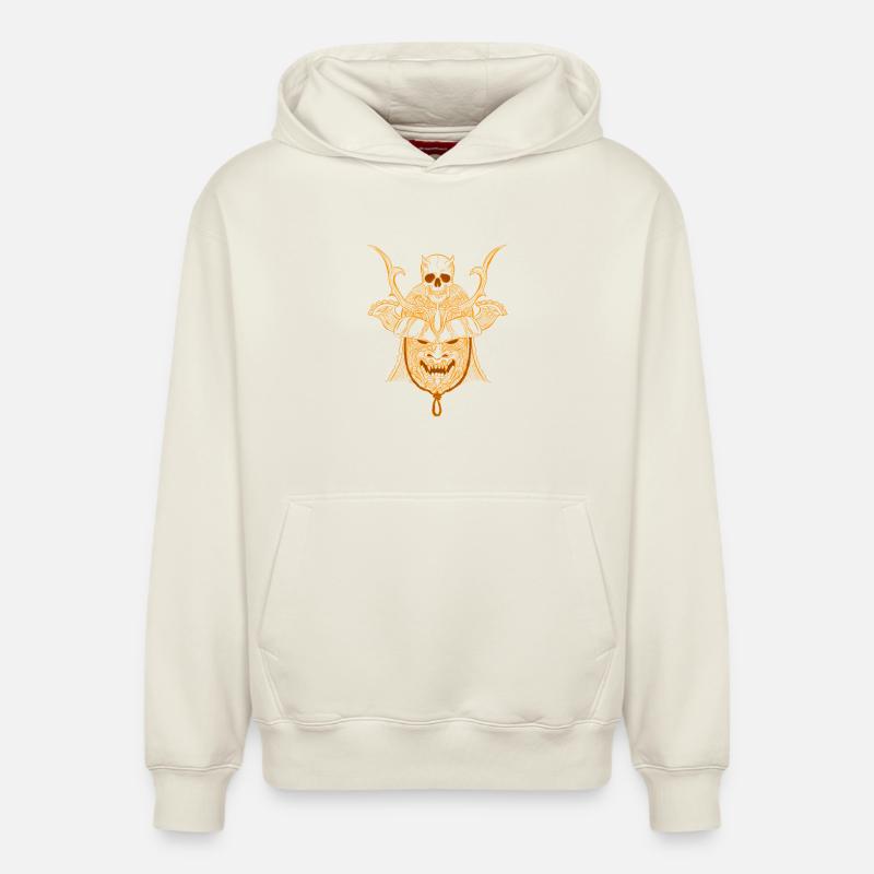 SAMOURAÏ - Sweat à capuche unisexe décontracté en coton biologique – de SPREAD - blanc cassé