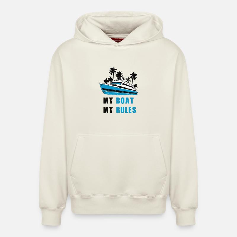 Mon bateau, mes règles - Sweat à capuche unisexe décontracté en coton biologique – de SPREAD - blanc cassé