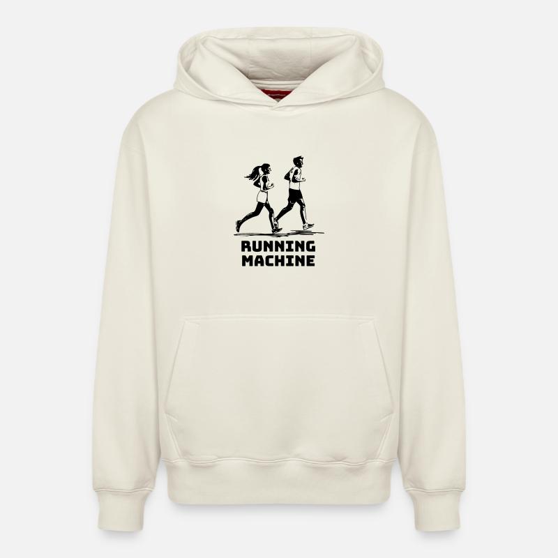 RUNNING MACHINE - Relaxed Unisex Organic Hoodie – von SPREAD - Naturweiß