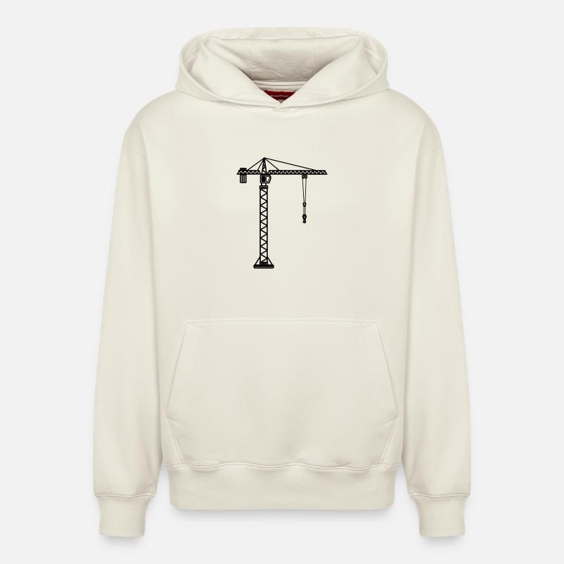 Grue de chantier pour grutier - Sweat à capuche unisexe décontracté en coton biologique – de SPREAD - blanc cassé