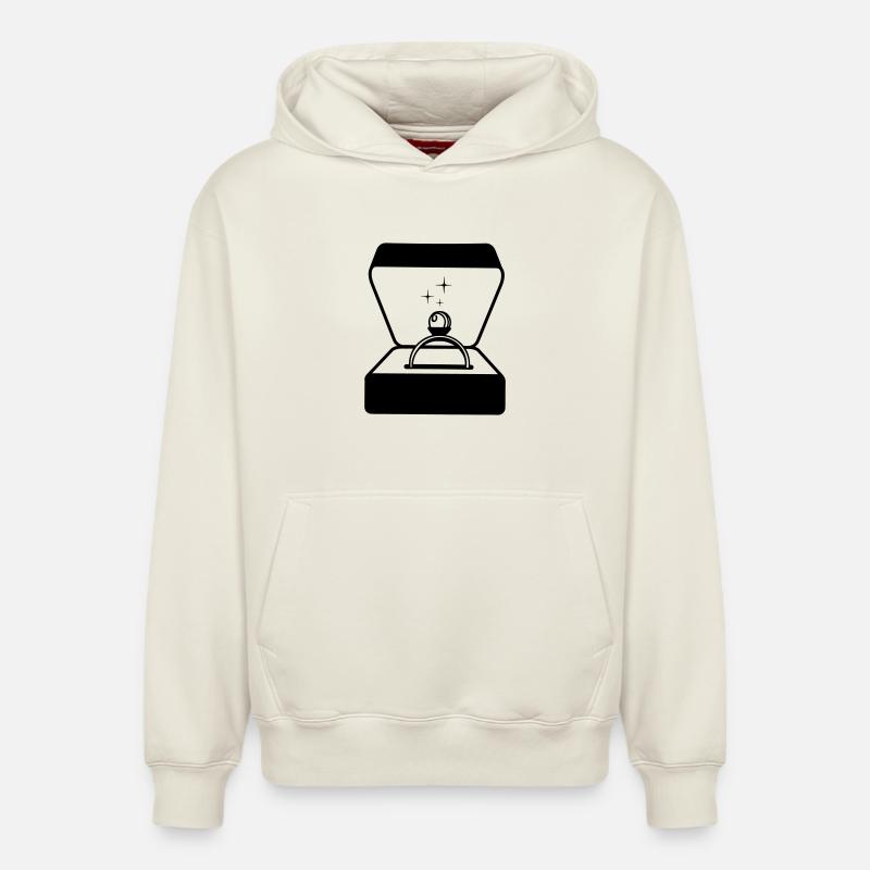 Ring mit Perle in Box - Relaxed Unisex Organic Hoodie – von SPREAD - Naturweiß
