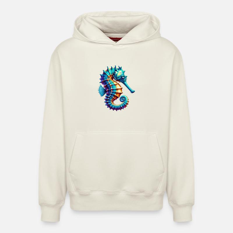 Seepferdchen - Relaxed Unisex Organic Hoodie – von SPREAD - Naturweiß