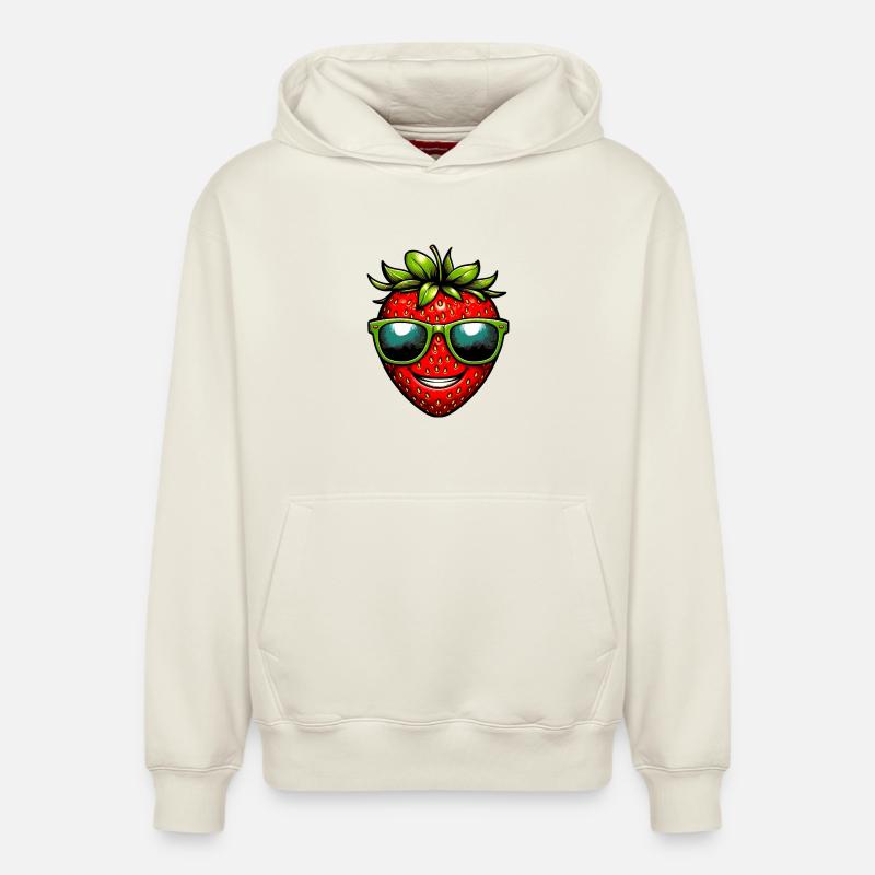 Erdbeeren Erdbeeren - Relaxed Unisex Organic Hoodie – von SPREAD - Naturweiß