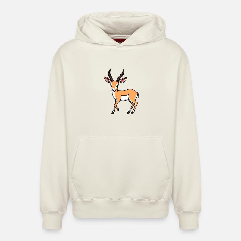 Gazelle - Sweat à capuche unisexe décontracté en coton biologique – de SPREAD - blanc cassé