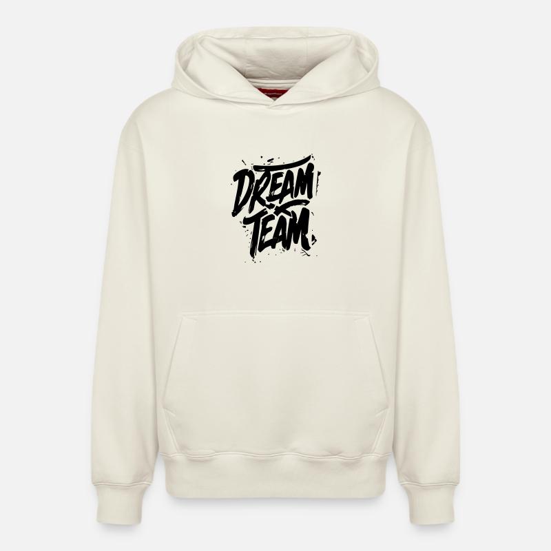 Équipe de rêve - Sweat à capuche unisexe décontracté en coton biologique – de SPREAD - blanc cassé