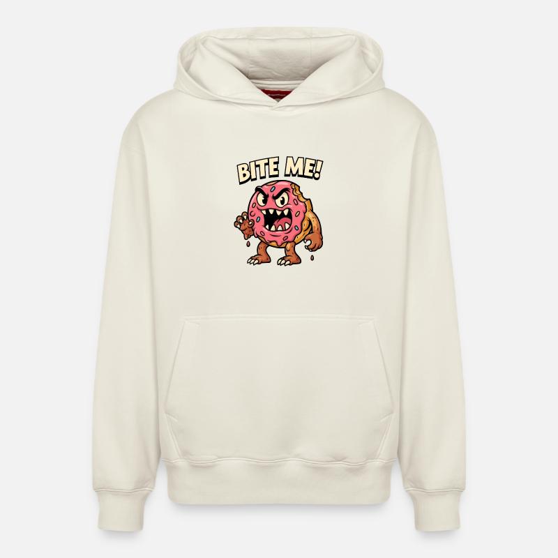 Illustration de monstre de beignet vif - Sweat à capuche unisexe décontracté en coton biologique – de SPREAD - blanc cassé