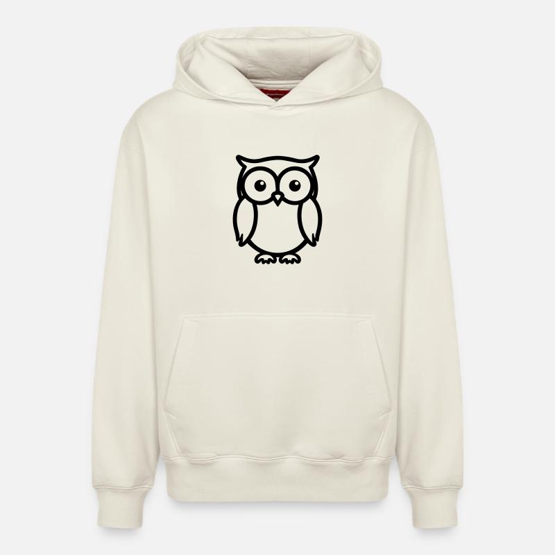 chouette - Sweat à capuche unisexe décontracté en coton biologique – de SPREAD - blanc cassé