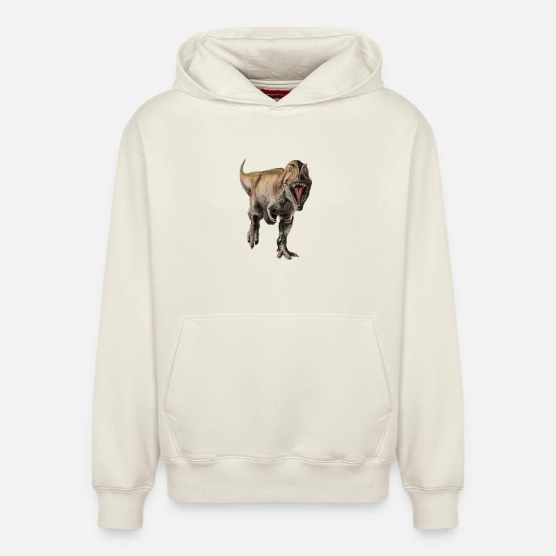Dinosaur - Sweat à capuche unisexe décontracté en coton biologique – de SPREAD - blanc cassé