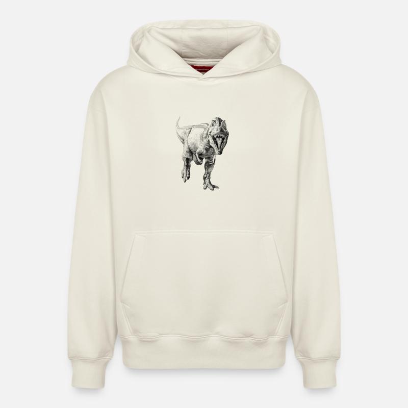 Dinosaur - Sweat à capuche unisexe décontracté en coton biologique – de SPREAD - blanc cassé