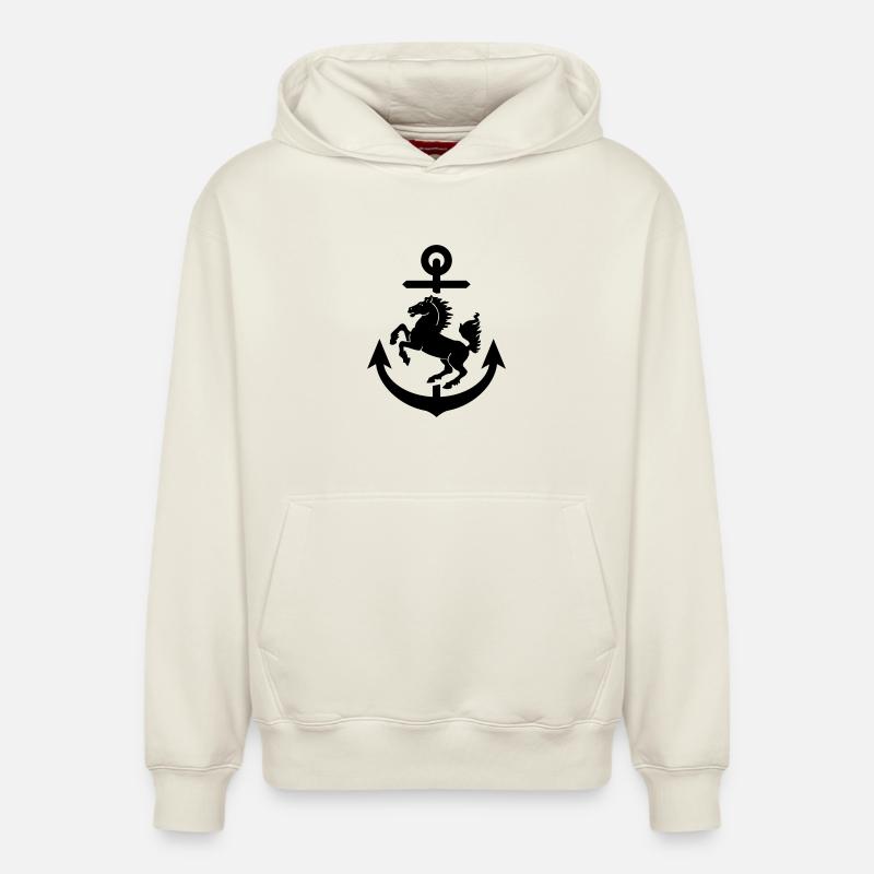 Stuttgart Wappen Anker, Stuttgarter - Relaxed Unisex Organic Hoodie – von SPREAD - Naturweiß