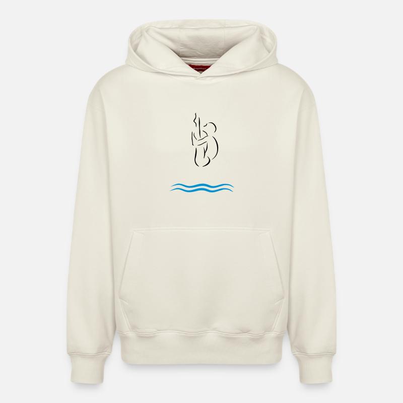 Saut de tour - Sweat à capuche unisexe décontracté en coton biologique – de SPREAD - blanc cassé