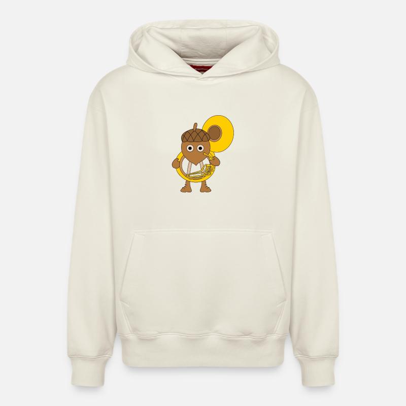 Noix de tuba - Sweat à capuche unisexe décontracté en coton biologique – de SPREAD - blanc cassé