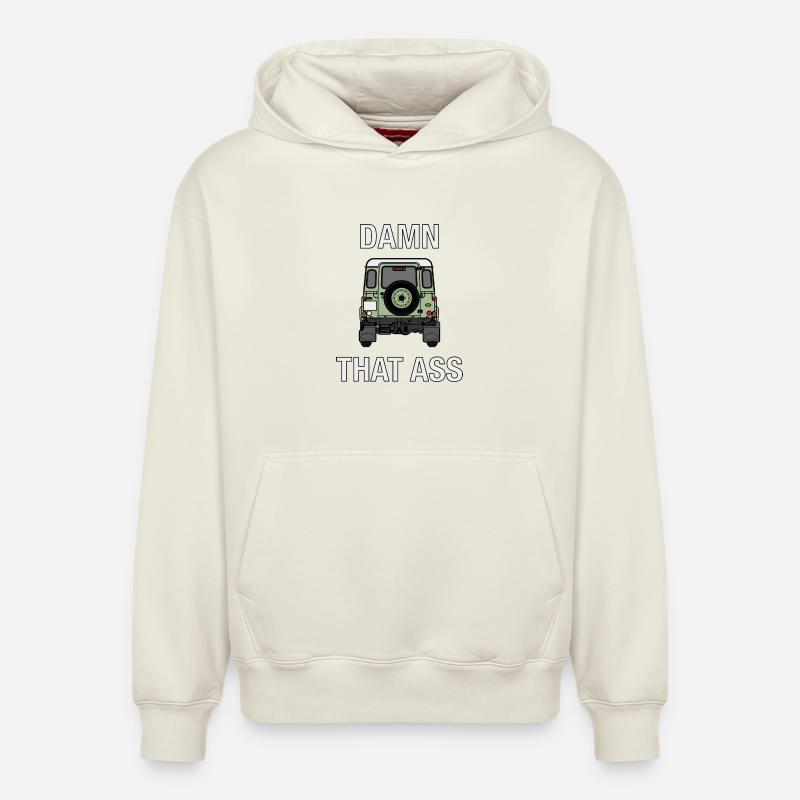 Defender - Damn That Ass - Sweat à capuche unisexe décontracté en coton biologique – de SPREAD - blanc cassé