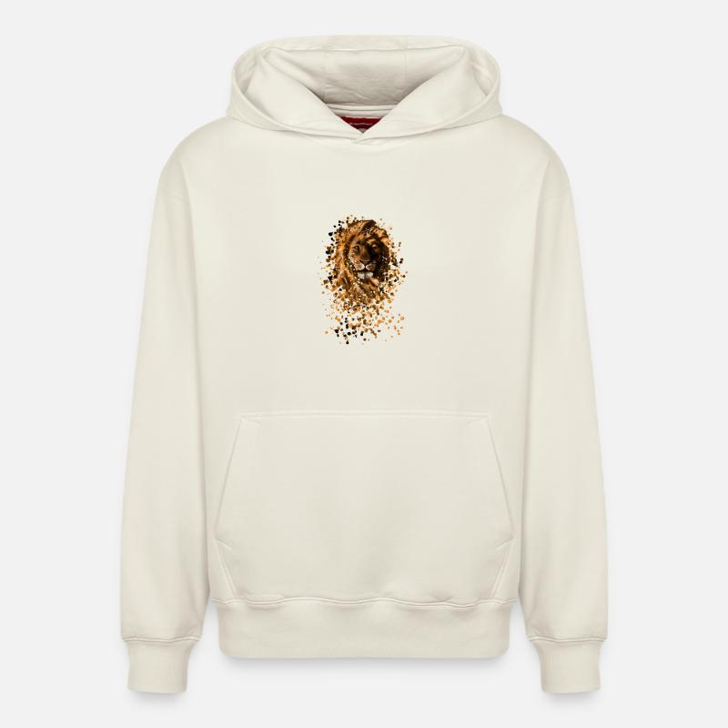 Lion - Sweat à capuche unisexe décontracté en coton biologique – de SPREAD - blanc cassé