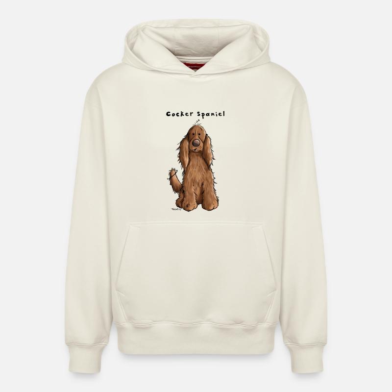 Der Cocker Spaniel - Relaxed Unisex Organic Hoodie – von SPREAD - Naturweiß