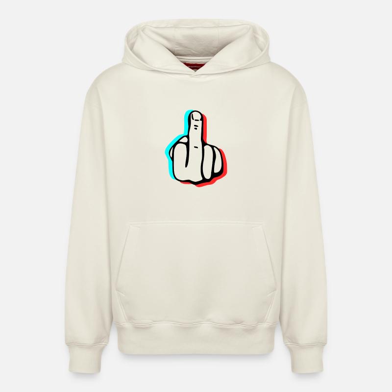 Baiser le doigt - Sweat à capuche unisexe décontracté en coton biologique – de SPREAD - blanc cassé