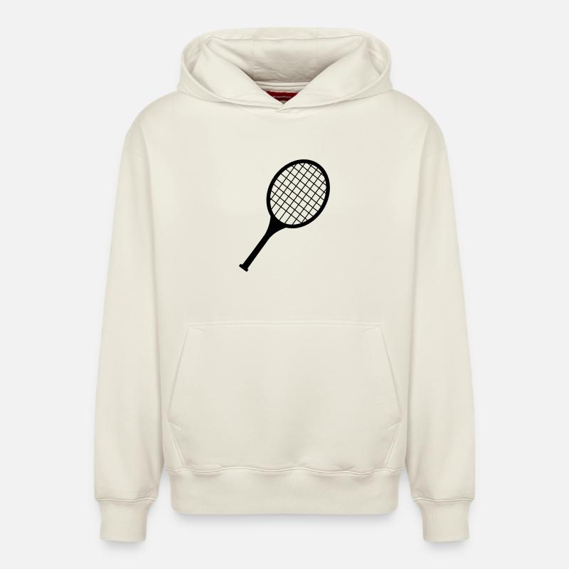 Badmintonschläger-Logo - Relaxed Unisex Organic Hoodie – von SPREAD - Naturweiß