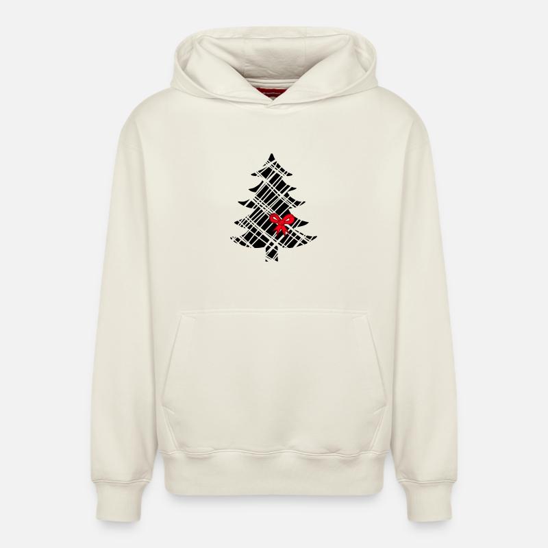 Arbre de Noël - Sweat à capuche unisexe décontracté en coton biologique – de SPREAD - blanc cassé