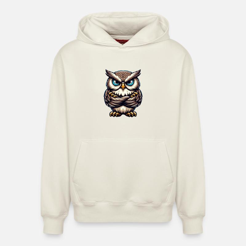 Hibou - Sweat à capuche unisexe décontracté en coton biologique – de SPREAD - blanc cassé