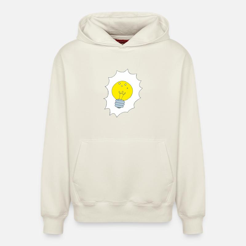 Illustration créative de l’ampoule - Sweat à capuche unisexe décontracté en coton biologique – de SPREAD - blanc cassé