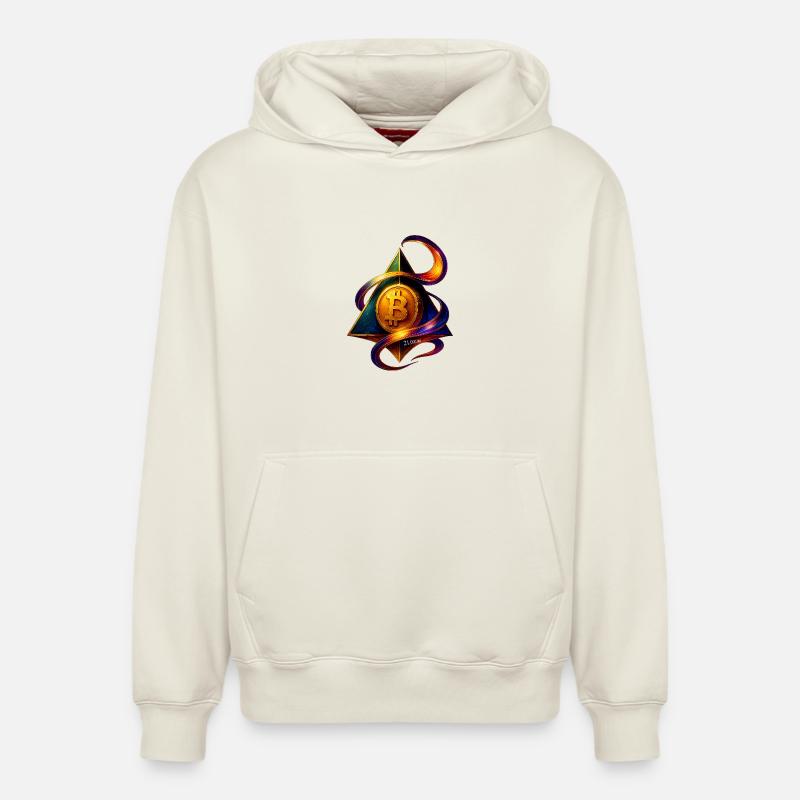 Conception créative Bitcoin et Blockchain - Sweat à capuche unisexe décontracté en coton biologique – de SPREAD - blanc cassé