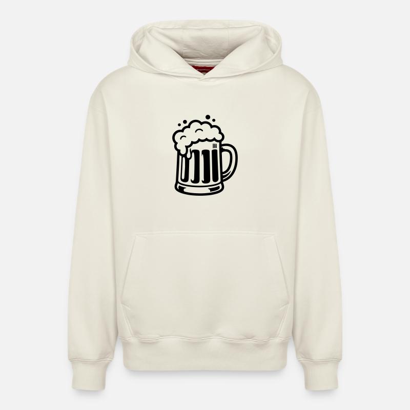 Bière Mug, Bière Comique - Sweat à capuche unisexe décontracté en coton biologique – de SPREAD - blanc cassé