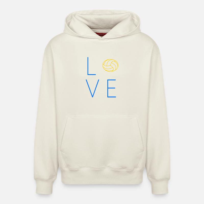 Dicton du volley-ball - Sweat à capuche unisexe décontracté en coton biologique – de SPREAD - blanc cassé