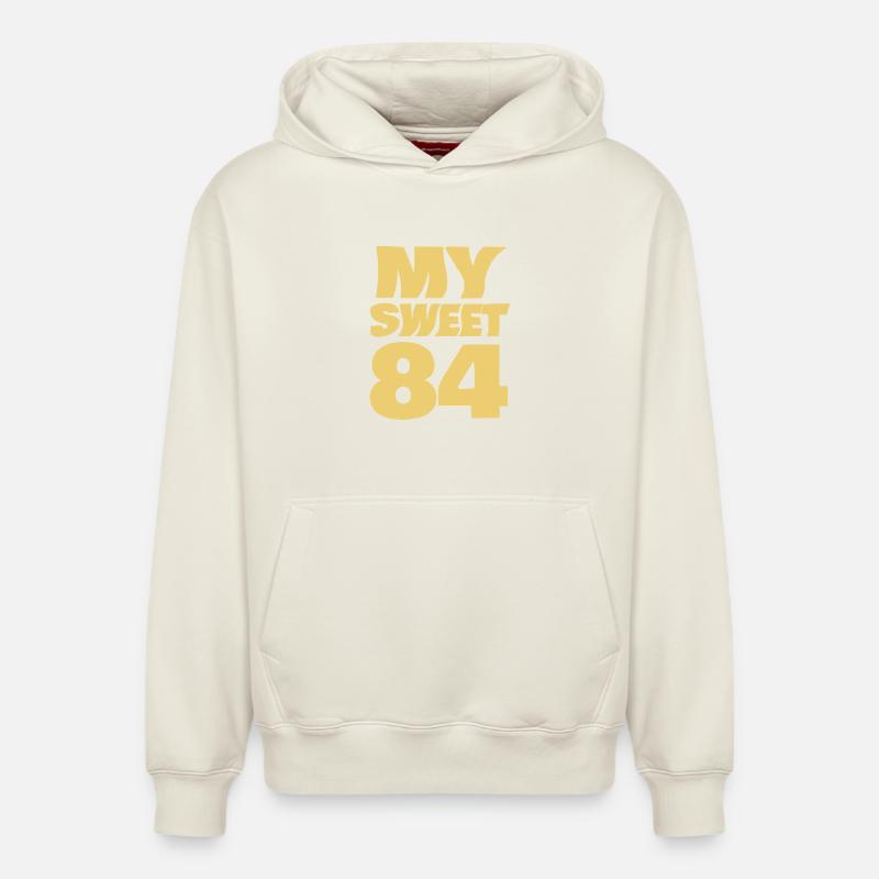 Sweet 84 - Sweat à capuche unisexe décontracté en coton biologique – de SPREAD - blanc cassé