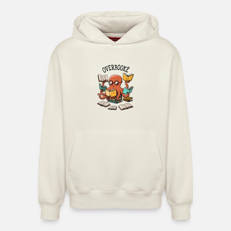 Overbooké - Sweat à capuche unisexe décontracté en coton biologique – de SPREAD - blanc cassé