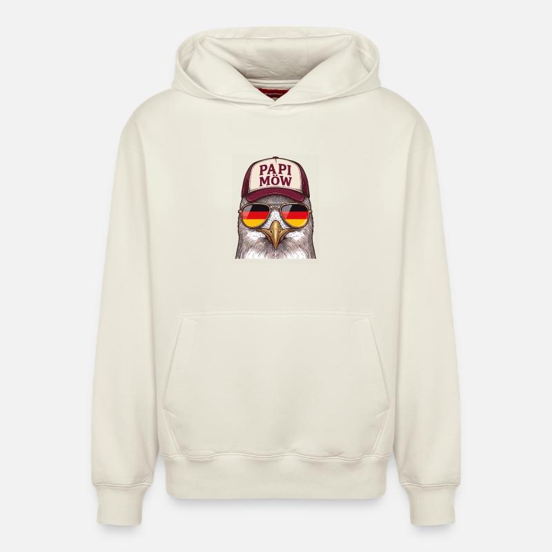 Papi Mow Heldenhuhn - Relaxed Unisex Organic Hoodie – von SPREAD - Naturweiß