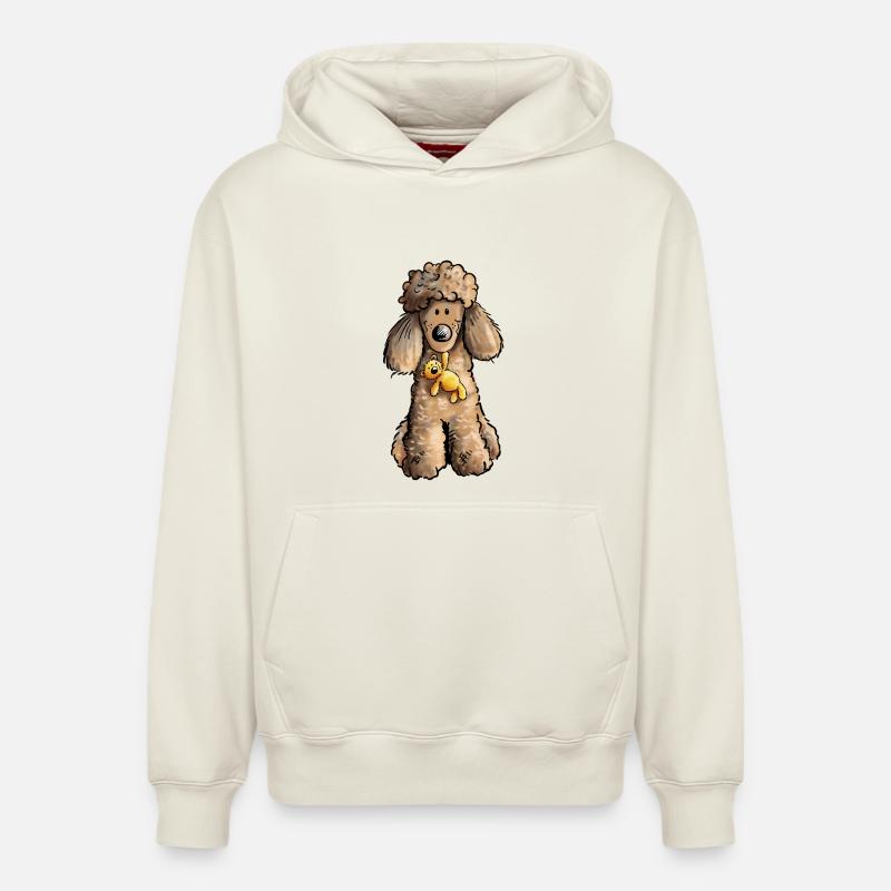 Caniche avec nounours - Chien - Sweat à capuche unisexe décontracté en coton biologique – de SPREAD - blanc cassé
