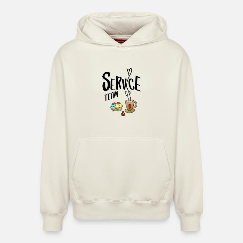 Équipe de service - Sweat à capuche unisexe décontracté en coton biologique – de SPREAD - blanc cassé