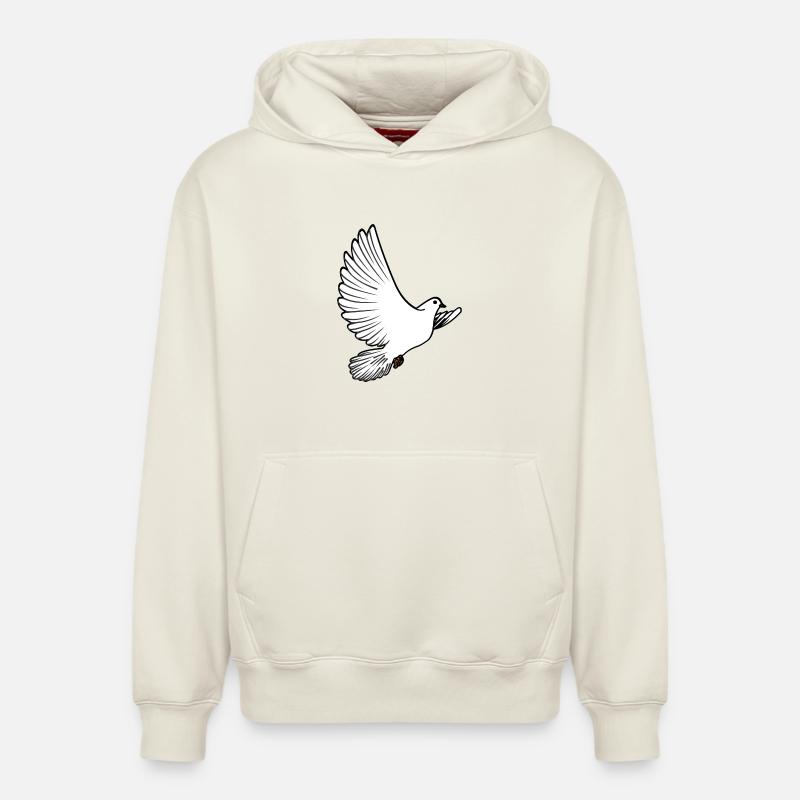 Weiße Taubenbrieftaube Ziertaube oder Friedenstaube - Relaxed Unisex Organic Hoodie – von SPREAD - Naturweiß