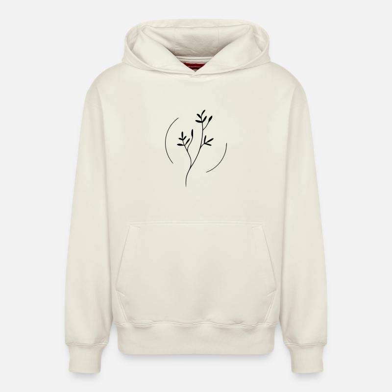 Branche en cercle - Sweat à capuche unisexe décontracté en coton biologique – de SPREAD - blanc cassé