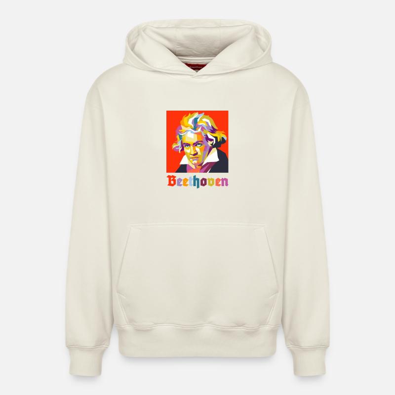 Beethoven 2 - Sweat à capuche unisexe décontracté en coton biologique – de SPREAD - blanc cassé