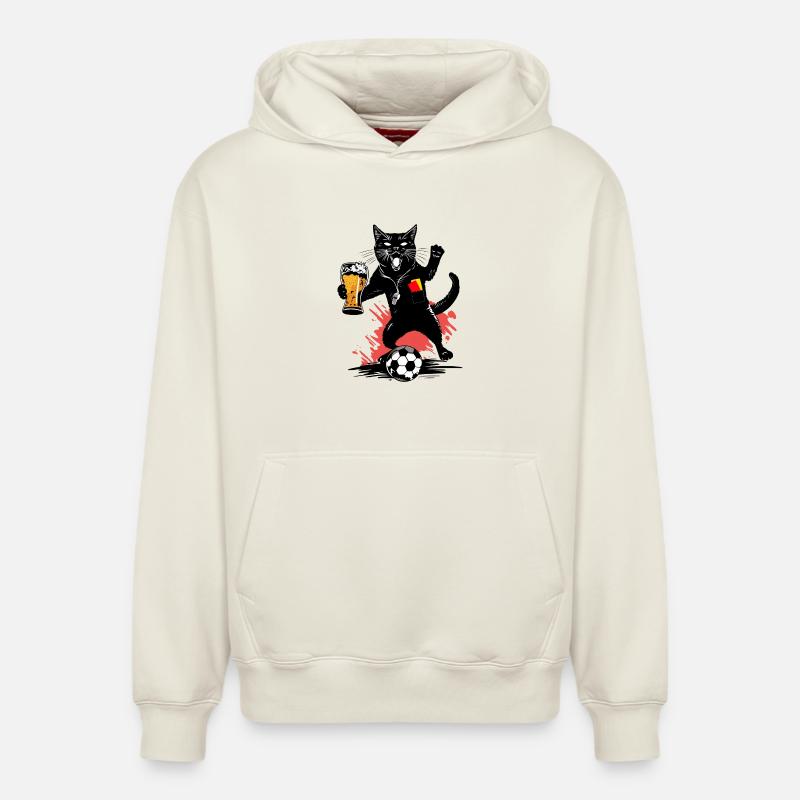 Chat arbitre - Chat arbitre - Sweat à capuche unisexe décontracté en coton biologique – de SPREAD - blanc cassé