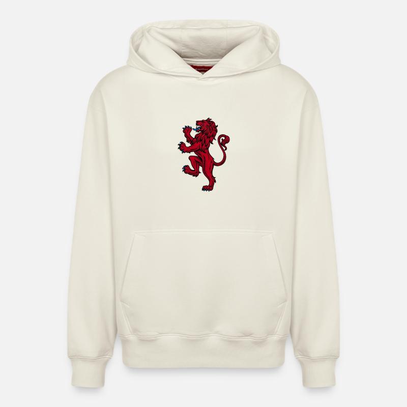 Lion d’Ecosse Rampant - Sweat à capuche unisexe décontracté en coton biologique – de SPREAD - blanc cassé