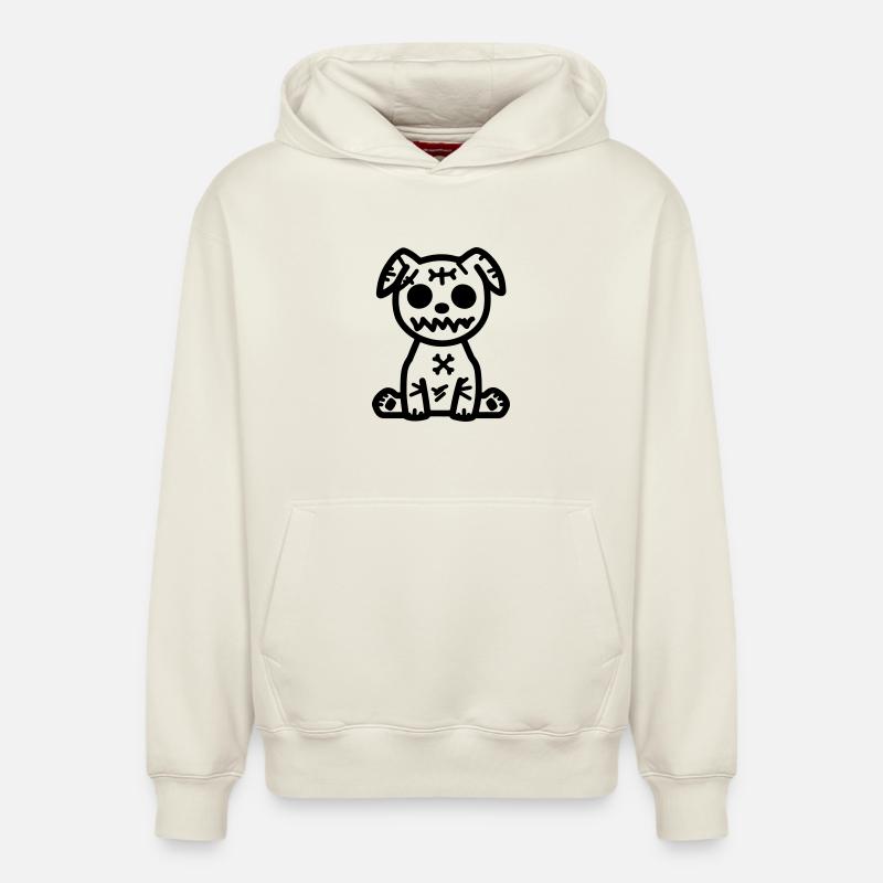 Chien Zombie - Sweat à capuche unisexe décontracté en coton biologique – de SPREAD - blanc cassé