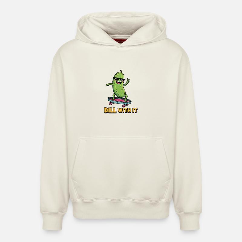 Ambiance cornichon - Sweat à capuche unisexe décontracté en coton biologique – de SPREAD - blanc cassé