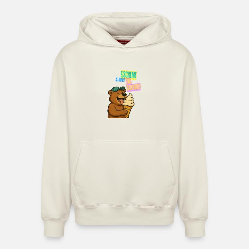 Bär Eiscreme Comic - Relaxed Unisex Organic Hoodie – von SPREAD - Naturweiß