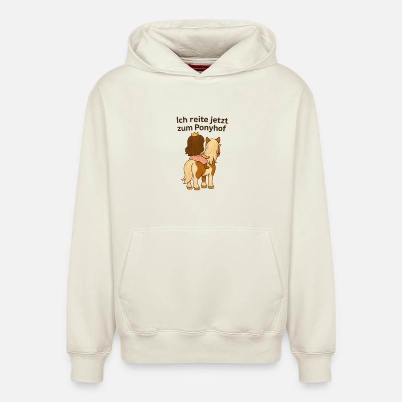 Ponyhof - Sweat à capuche unisexe décontracté en coton biologique – de SPREAD - blanc cassé